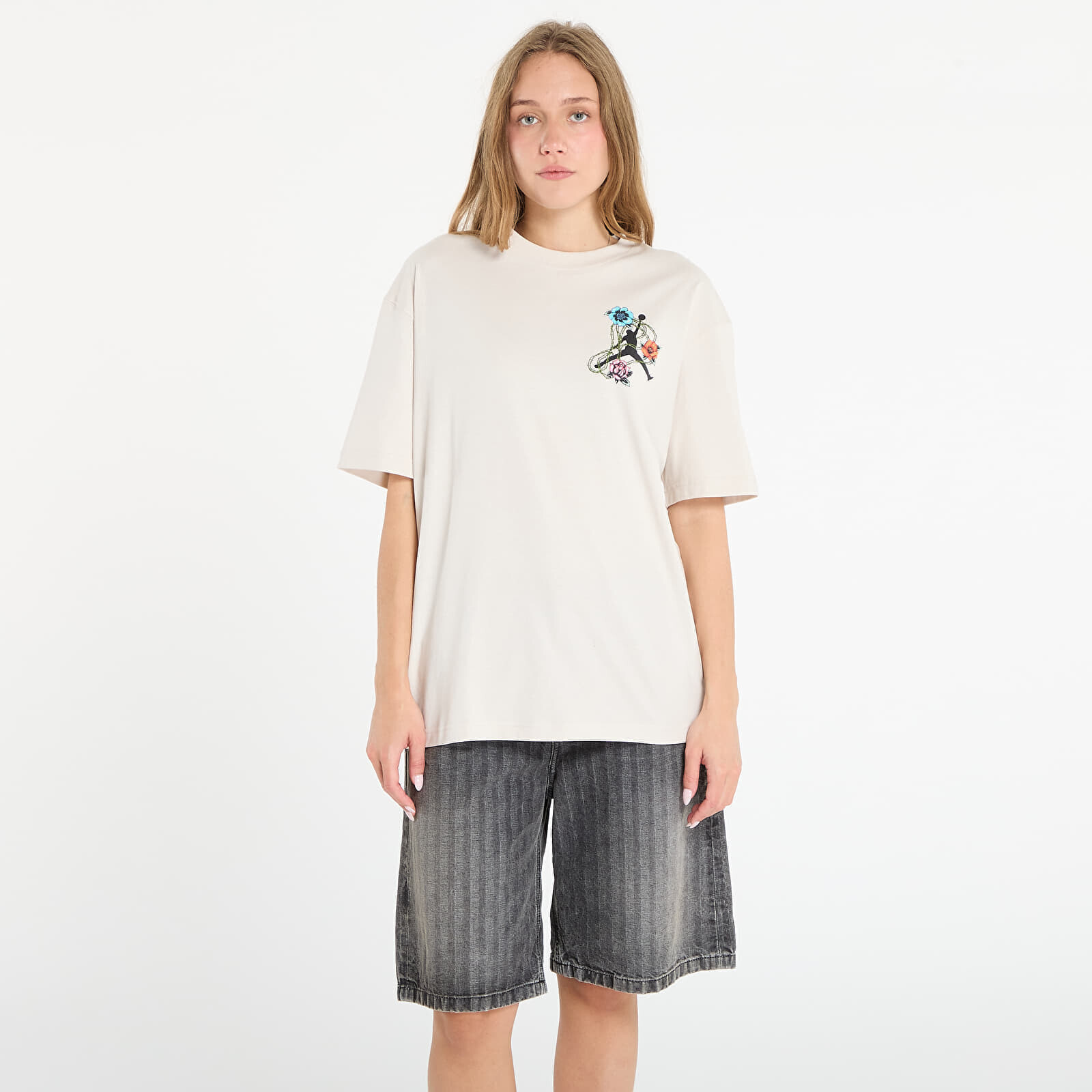 T-shirt Jordan Flight Women's Oversized Graphic T-Shirt Lt Orewood Brn L