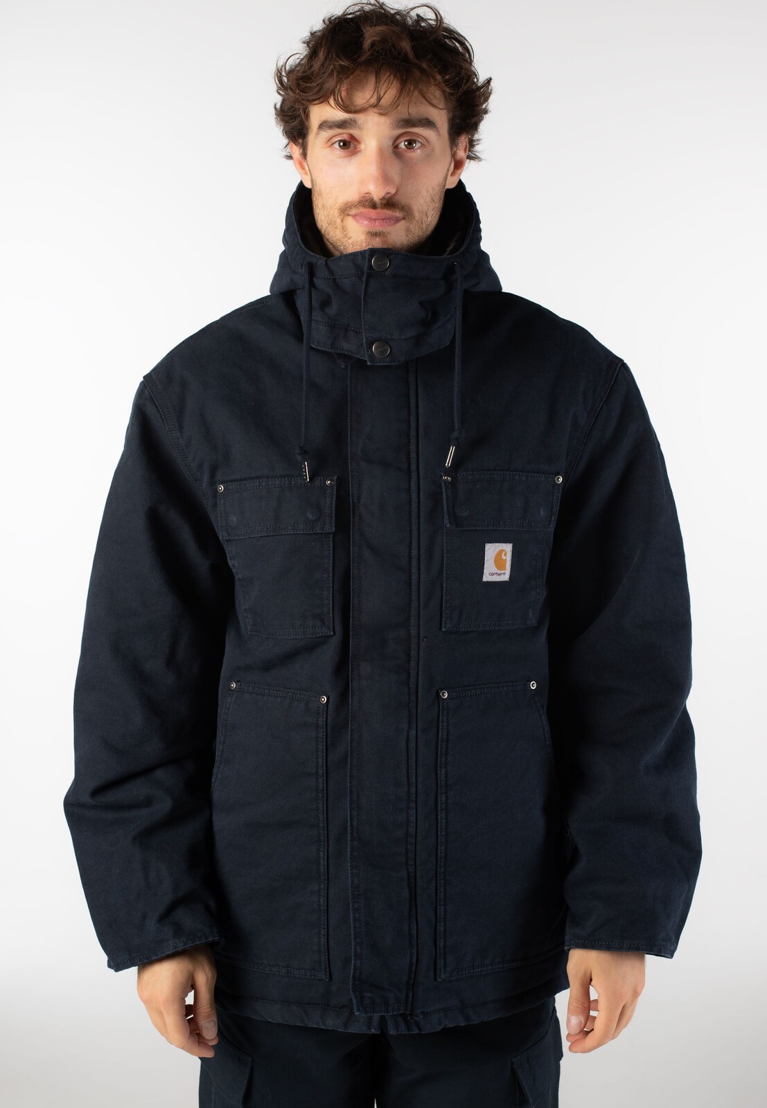 Carhartt WIP - Ambel Stone Washed Deep Night/Deep Night - Jacket - blue - L - 100% Cotton