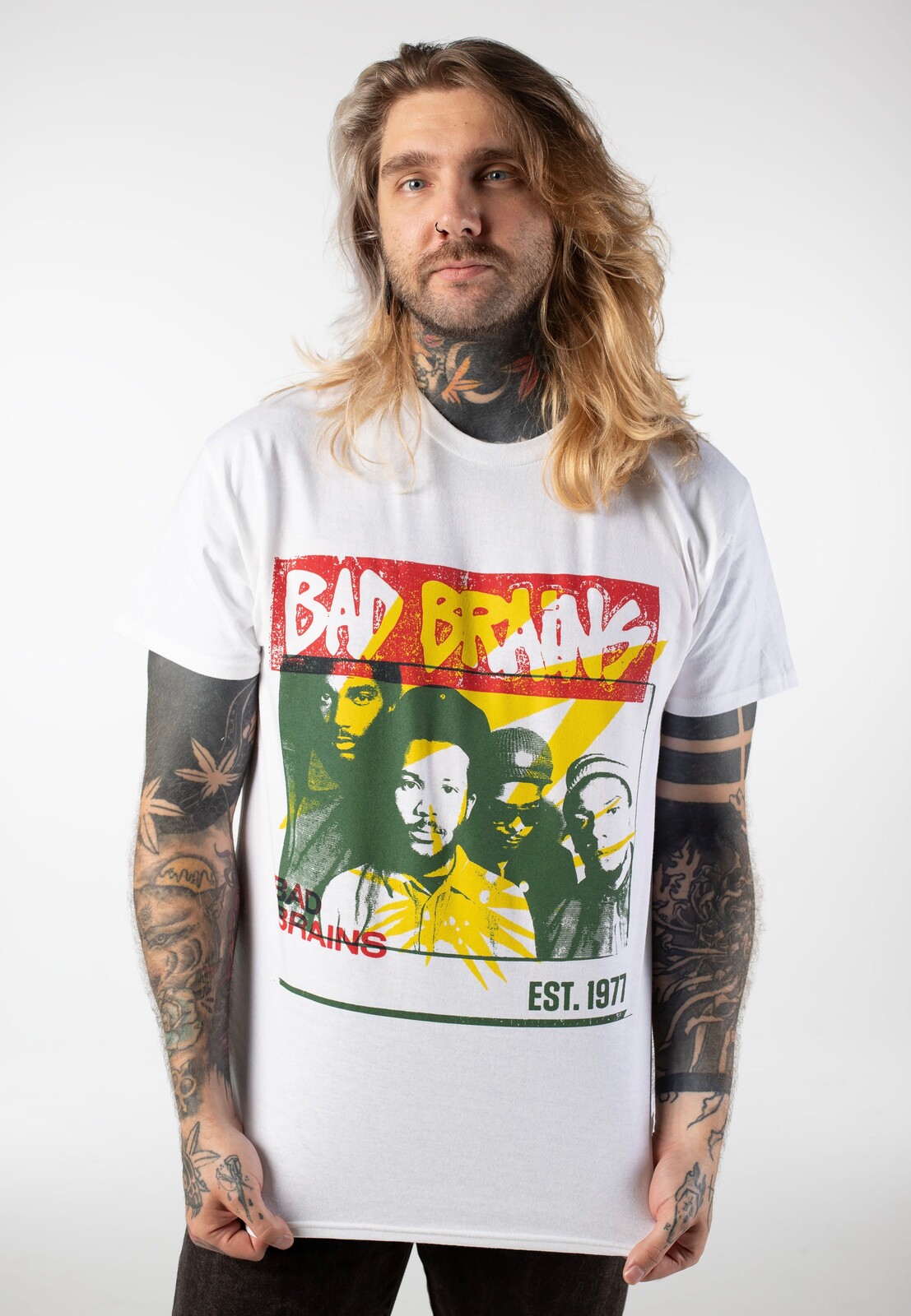 Bad Brains - Colour Block - T-Shirt - white - L - Jersey