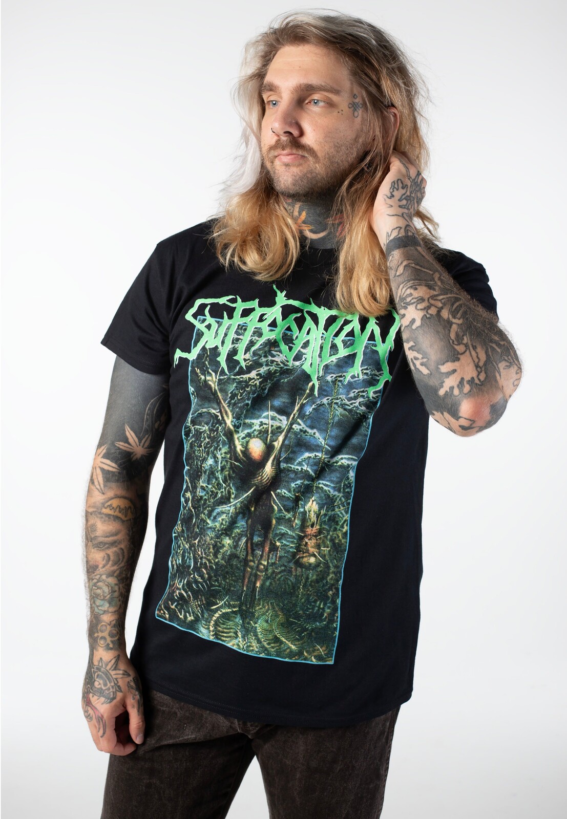 Suffocation - Pierced Retro - T-Shirt - black - L - 100% Cotton,Jersey