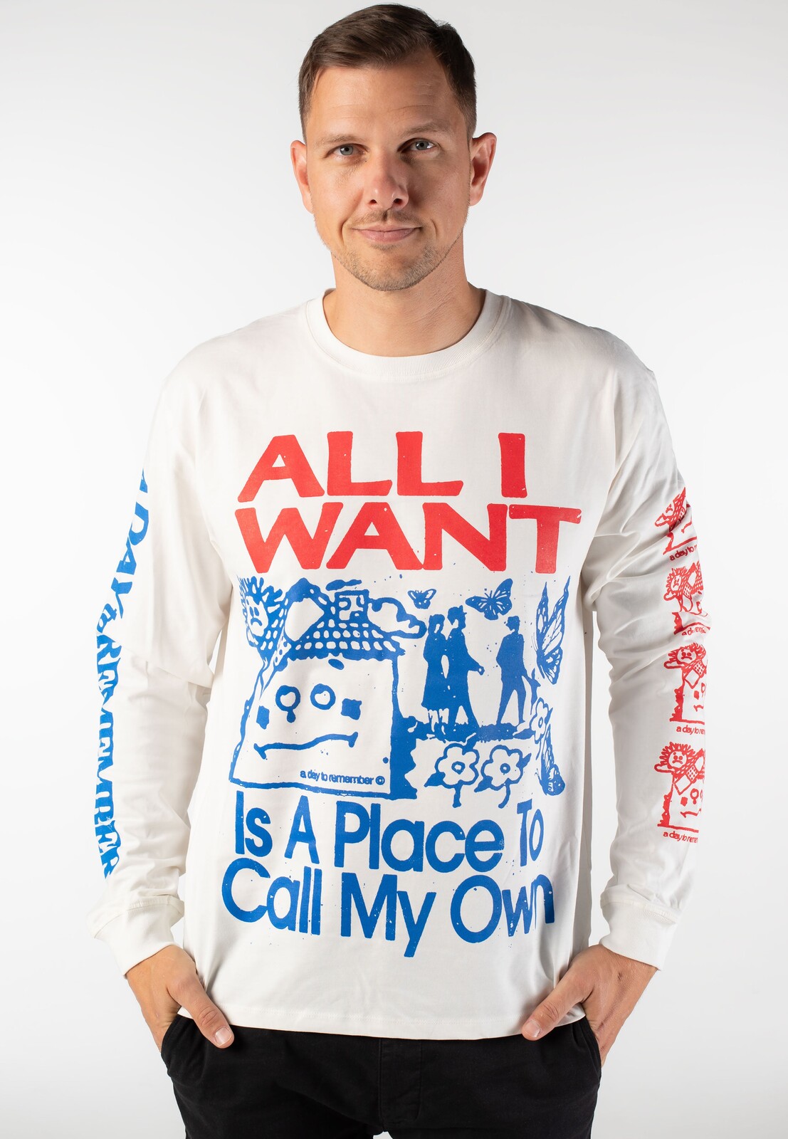 A Day To Remember - All I Want Faded White - Longsleeve - black - L - Jersey
