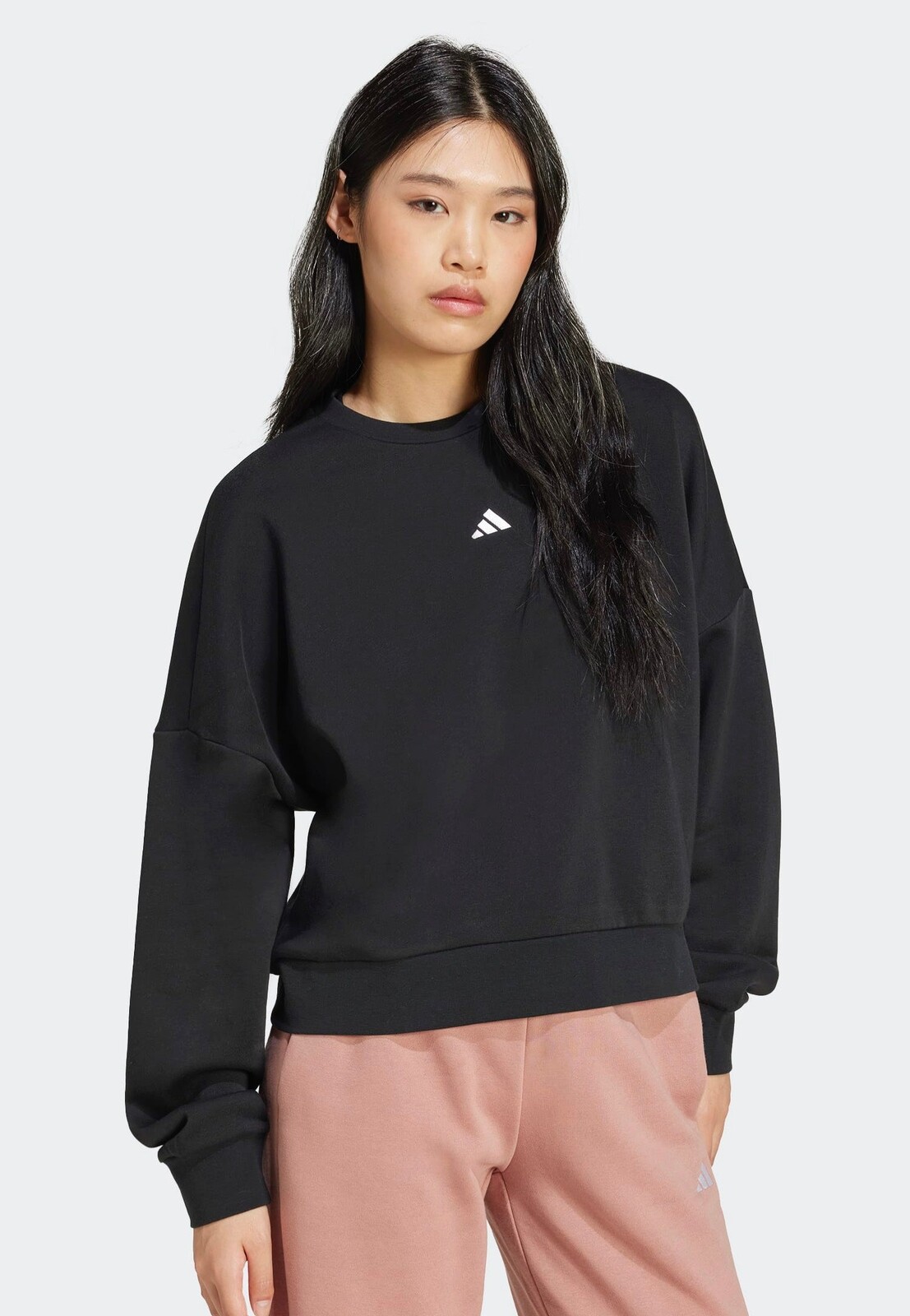 Adidas - Essentials Small Logo Feelcozy Black/White - Sweater - black - L - Sweat