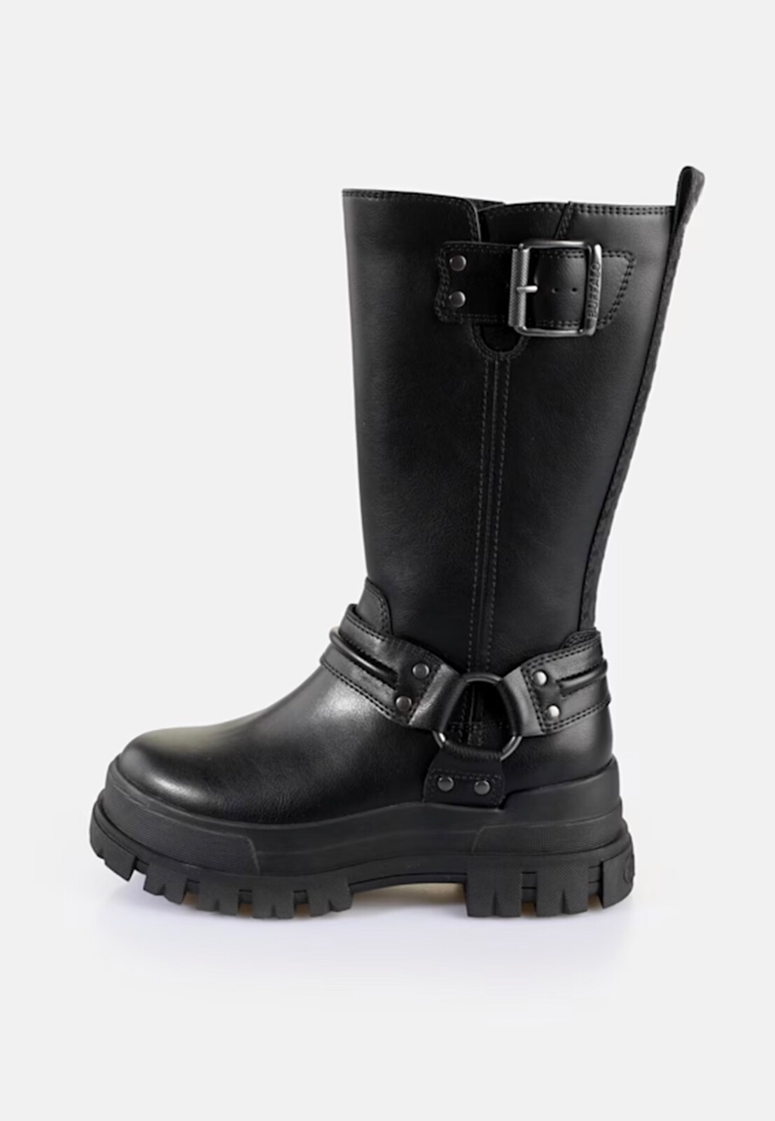Buffalo - Aspha Biker Boot Hi Vegan Nappa Black - Girl Shoes - black - EU 36 - Synthetic/Textile/Rubber