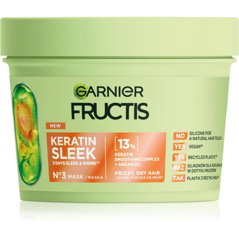 Garnier Fructis Keratin Sleek hair mask with keratin and argan oil 370 ml