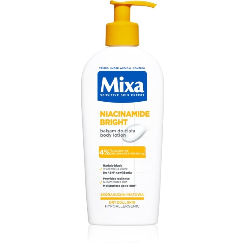 Mixa Niacinamide Bright Balsam Do Ciała illuminating and moisturising milky lotion with niacinamide 250 ml