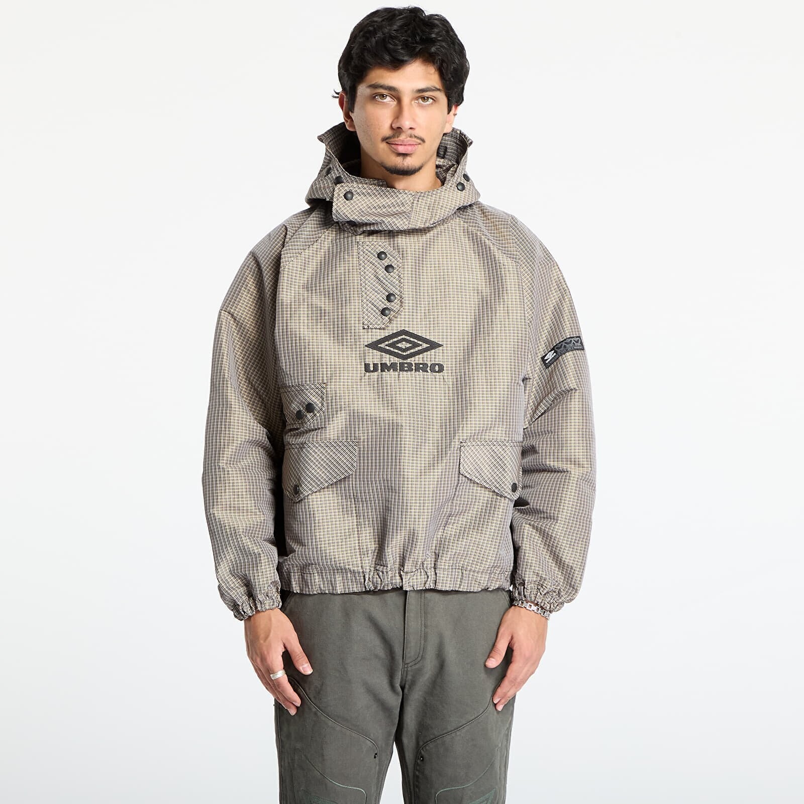 Jacket Umbro Smock Check Anorak Beige/ Black L