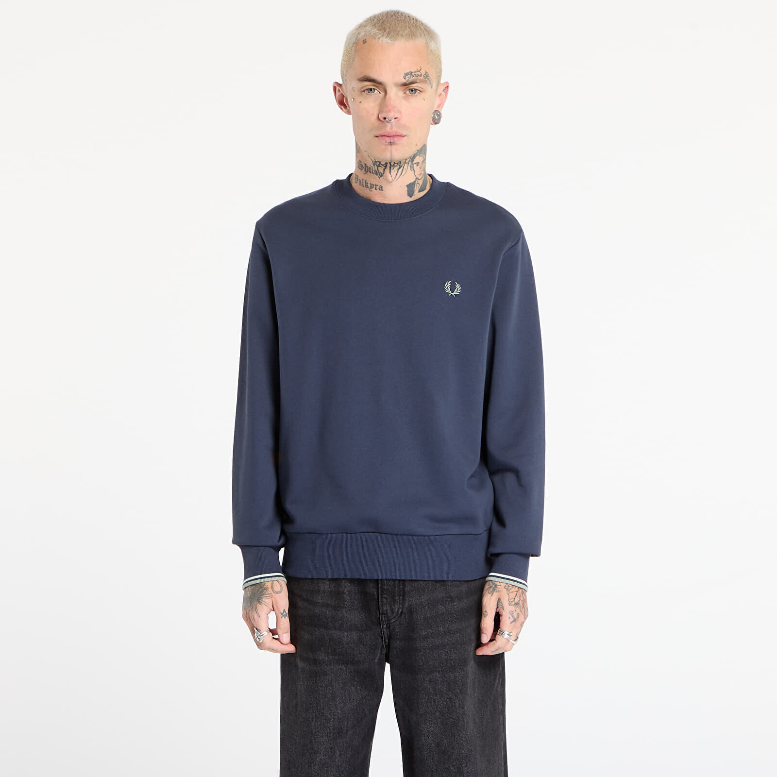 Sweatshirt FRED PERRY Crew Neck Sweatshirt Drkairf/ Lic/ Bayl XL