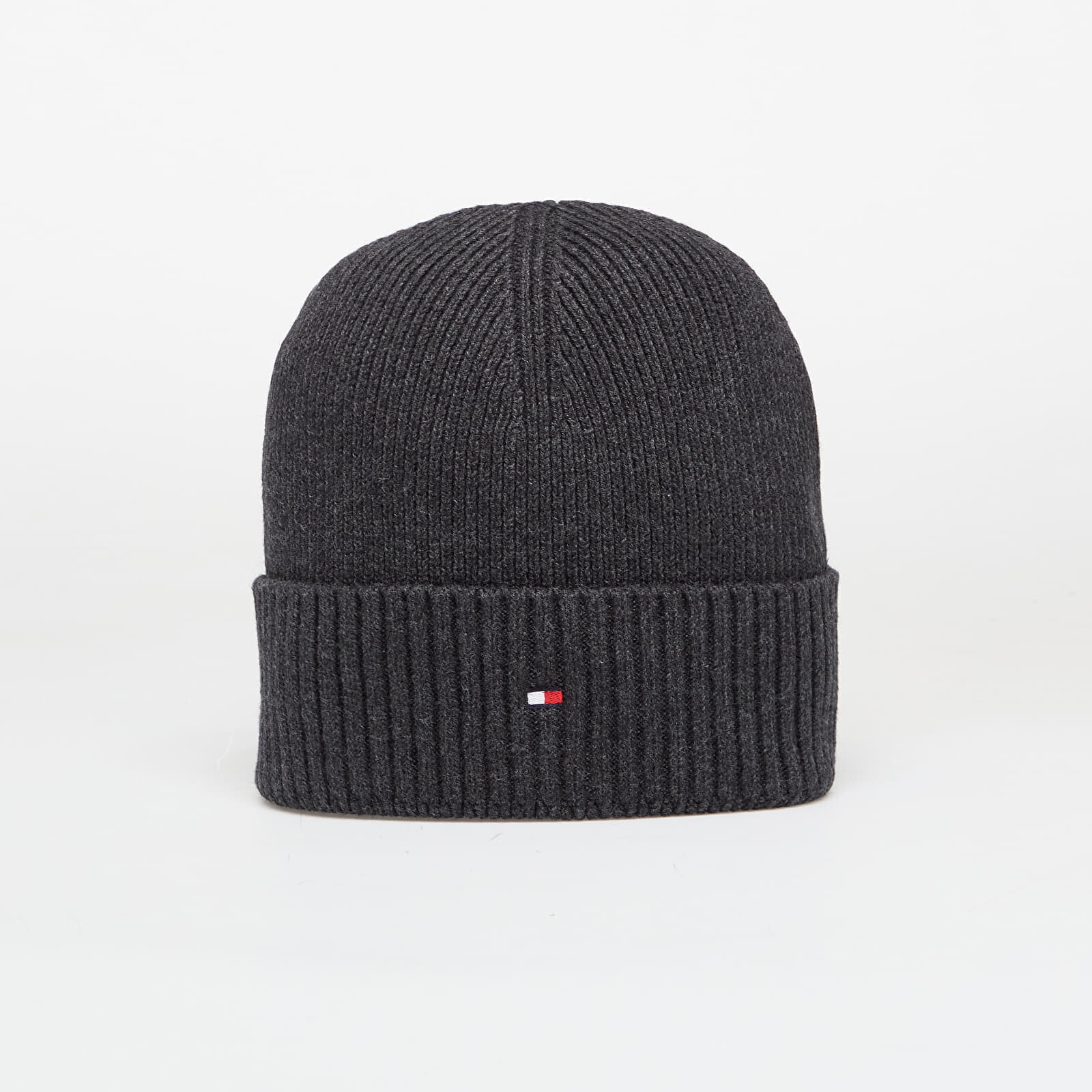 Tommy Hilfiger Flag Pima Cotton Beanie Charcoal Gray Universal