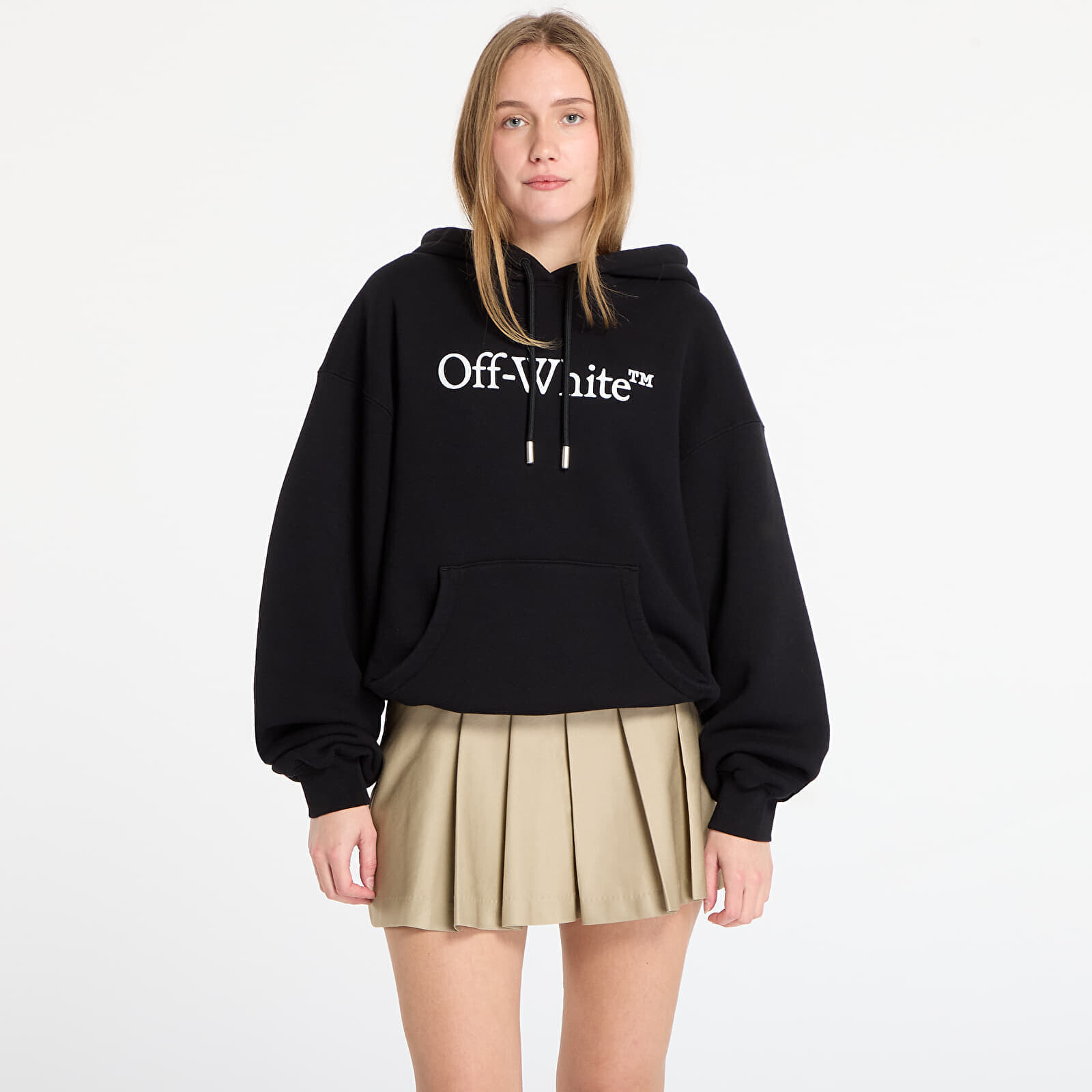 Sweatshirt Off-White Big Logo Bookkish Over Hoodie Black/ White XS