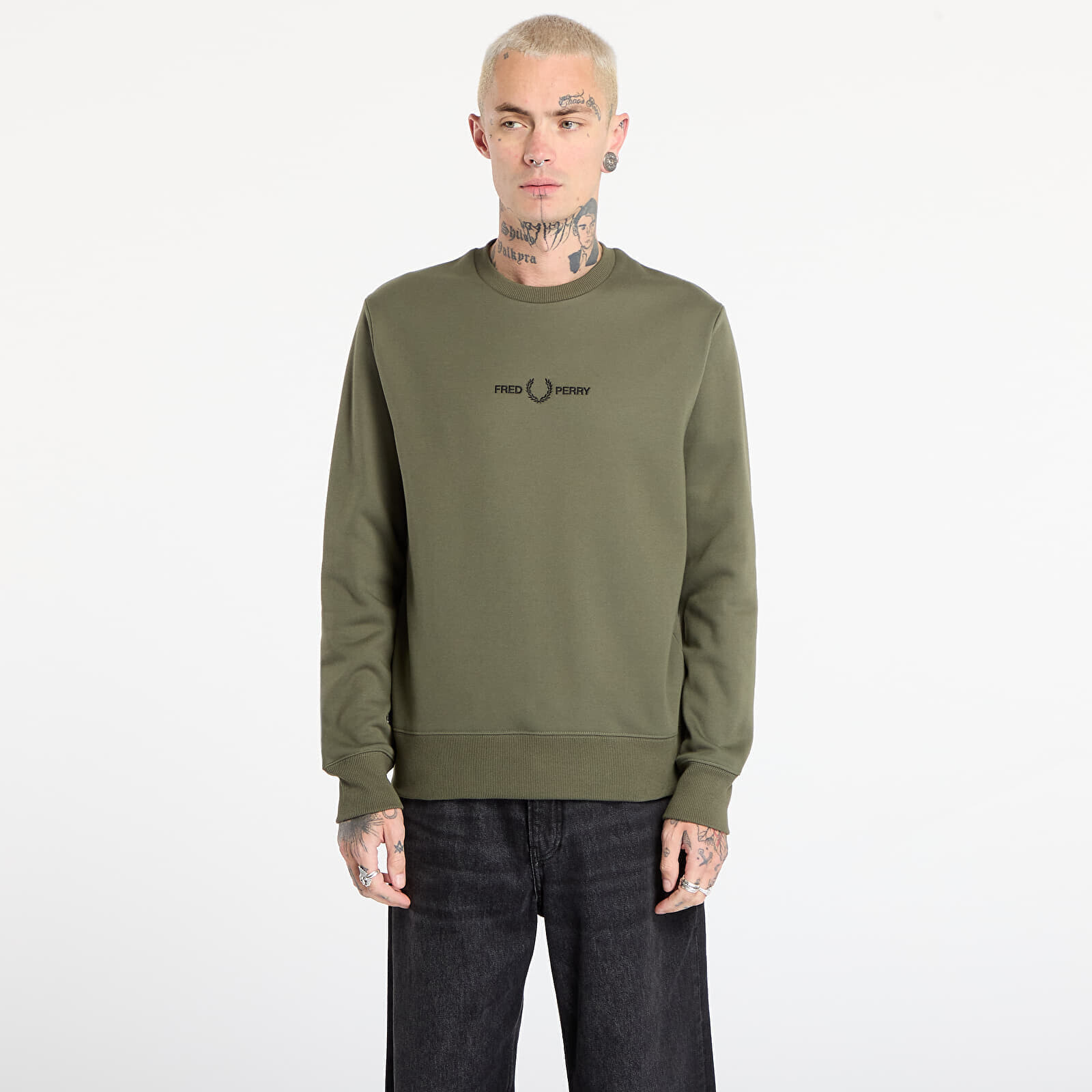 Sweatshirt FRED PERRY Embroidered Sweatshirt Laurel W Grn M