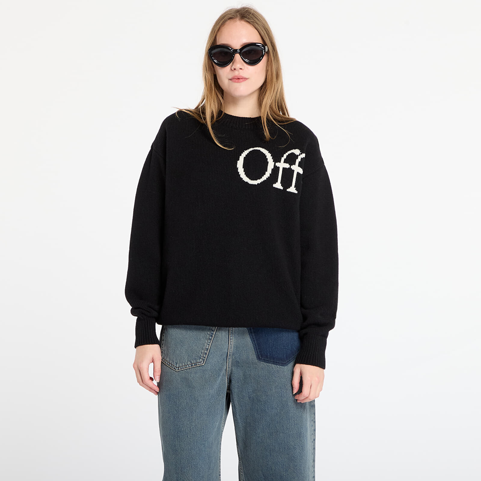Sweater Off-White Bookish Shared Knit Crewneck Black/ White XS