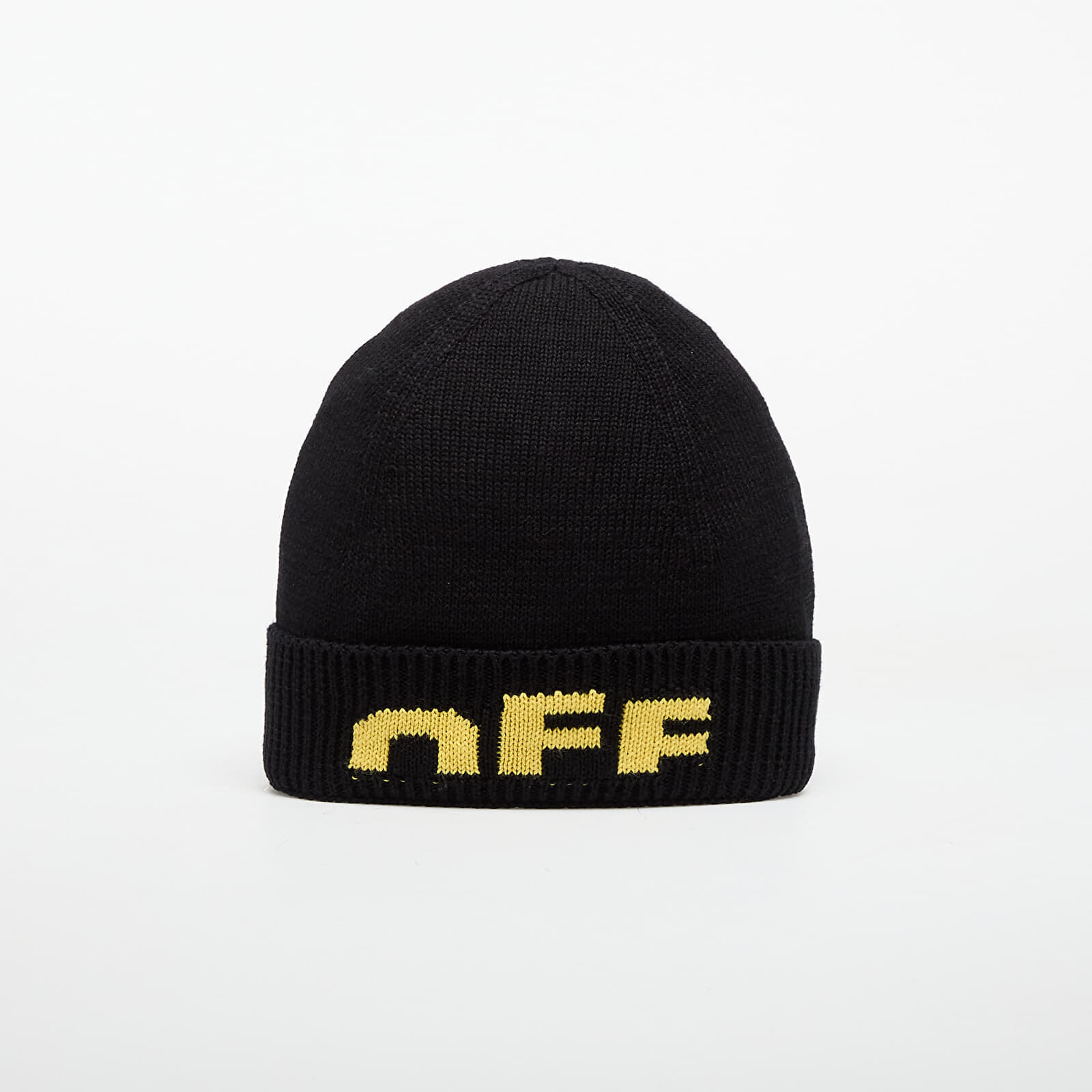 OFF-WHITE KIDS Type Logo Beanie Black/ Yellow II