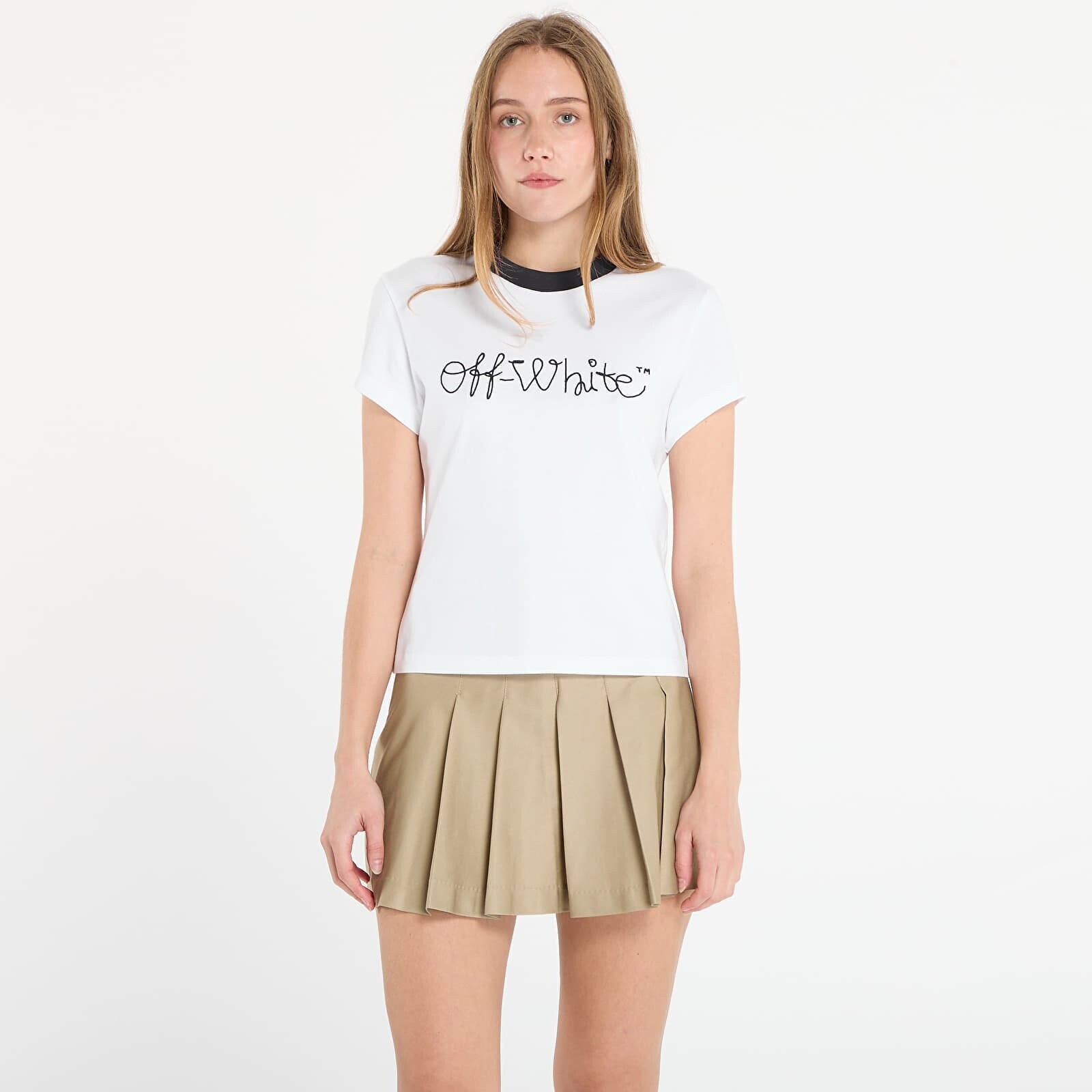 T-shirt Off-White Emb Script Logo Fitted Tee White/ Blue S