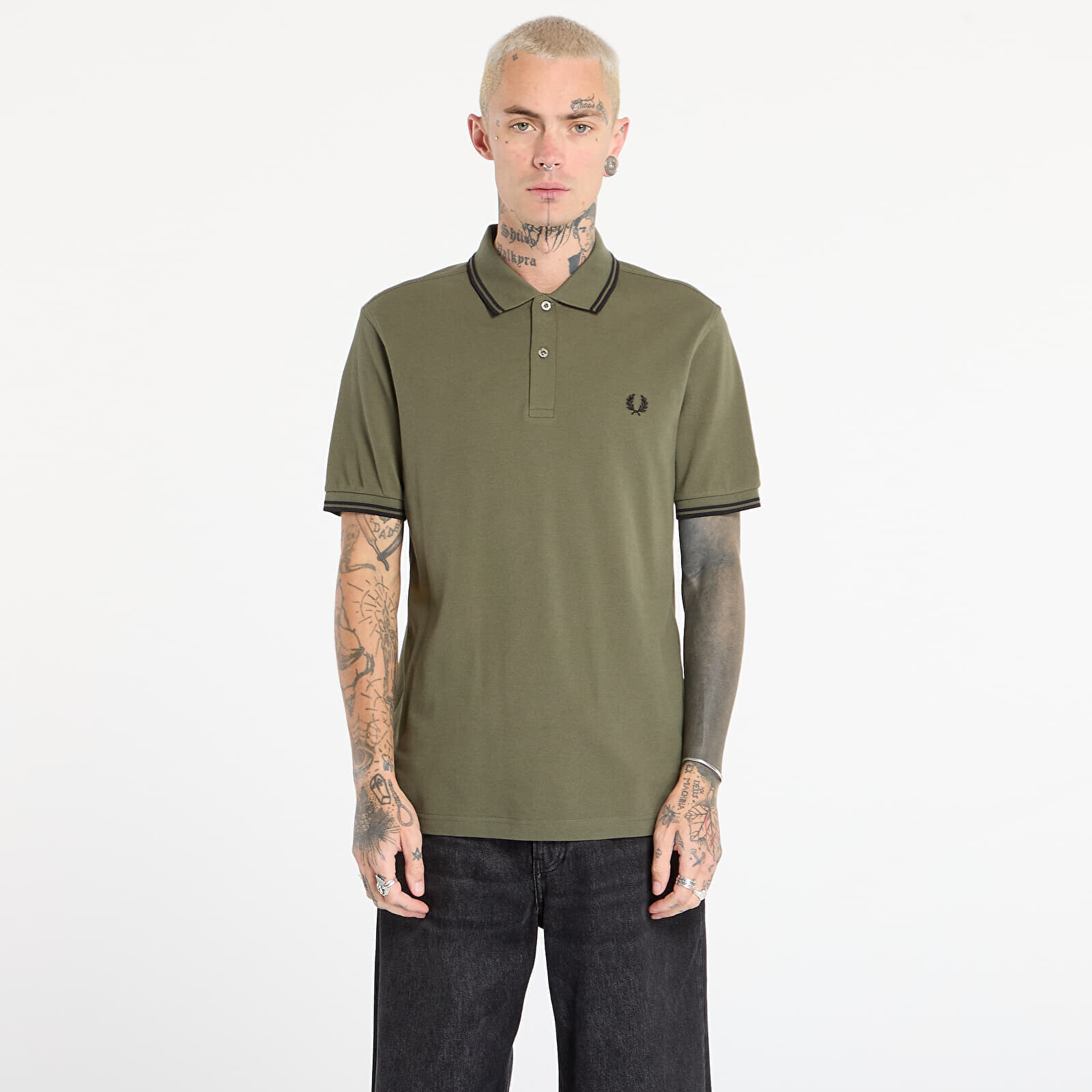 T-shirt FRED PERRY Twin Tipped Fred Perry Shirt Lrlwrthgreen/ Blk XL