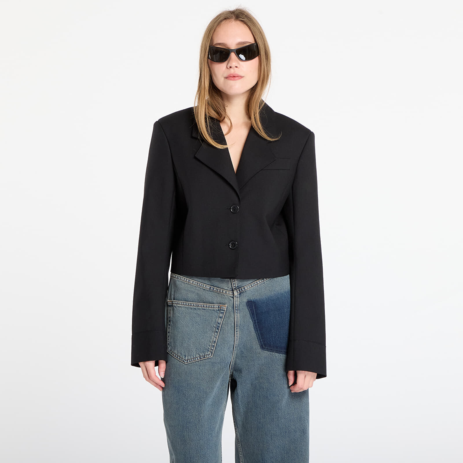 Jacket Off-White Wo Gab Big Bookish Crop Jacket Black/ Electric Blue L