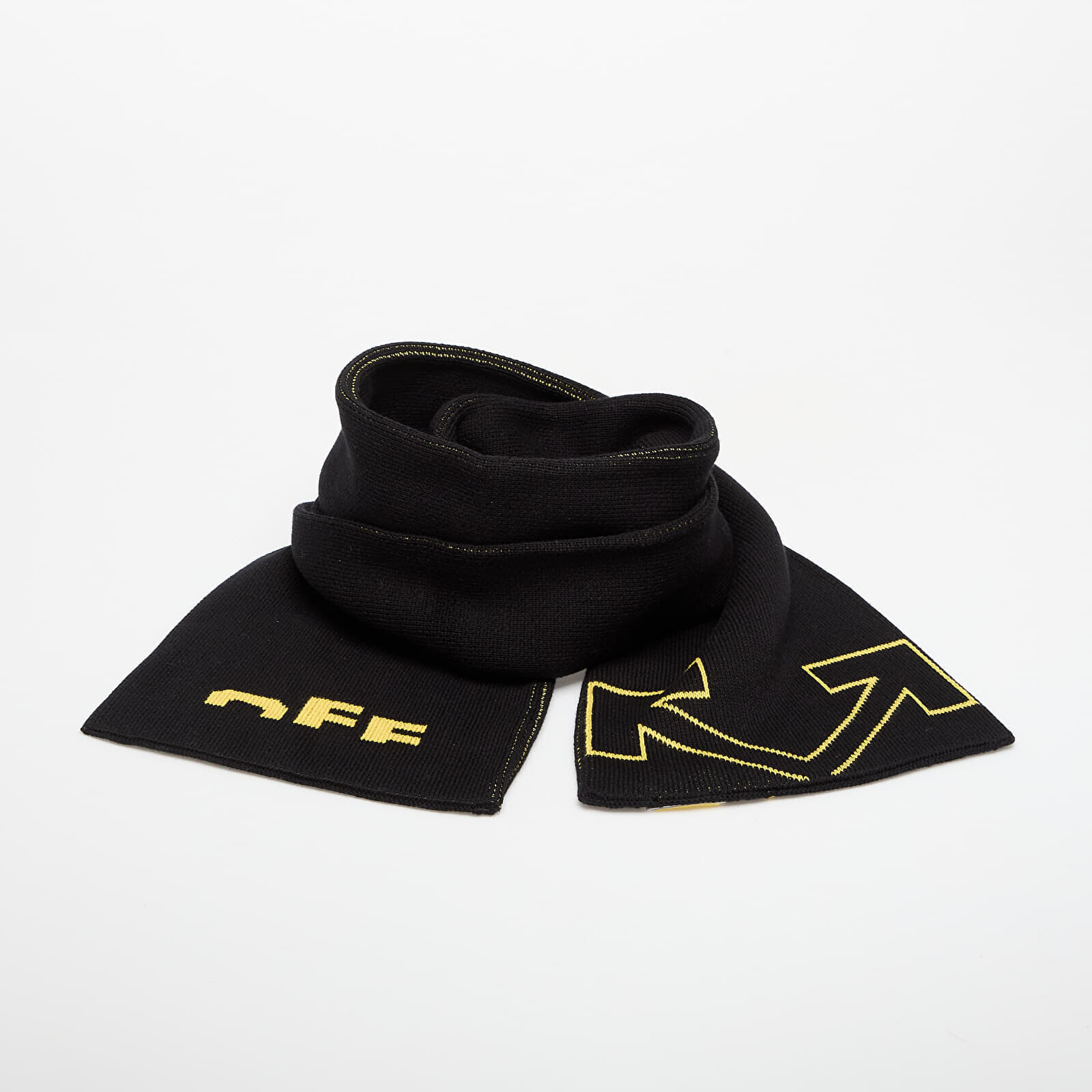 Scarf OFF-WHITE KIDS Type Logo Scarf Black/ Yellow Universal
