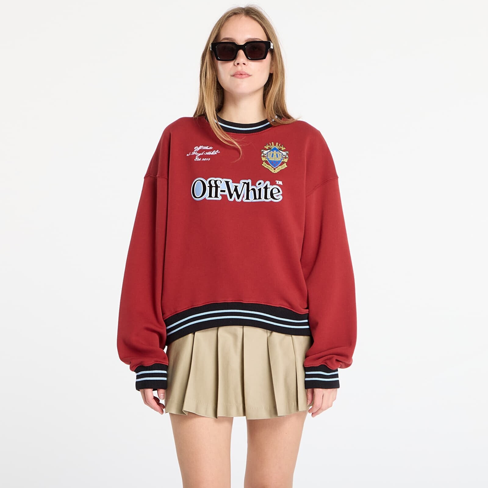 Sweatshirt Off-White Sporty Over Crew Red Dahlia/ Black S