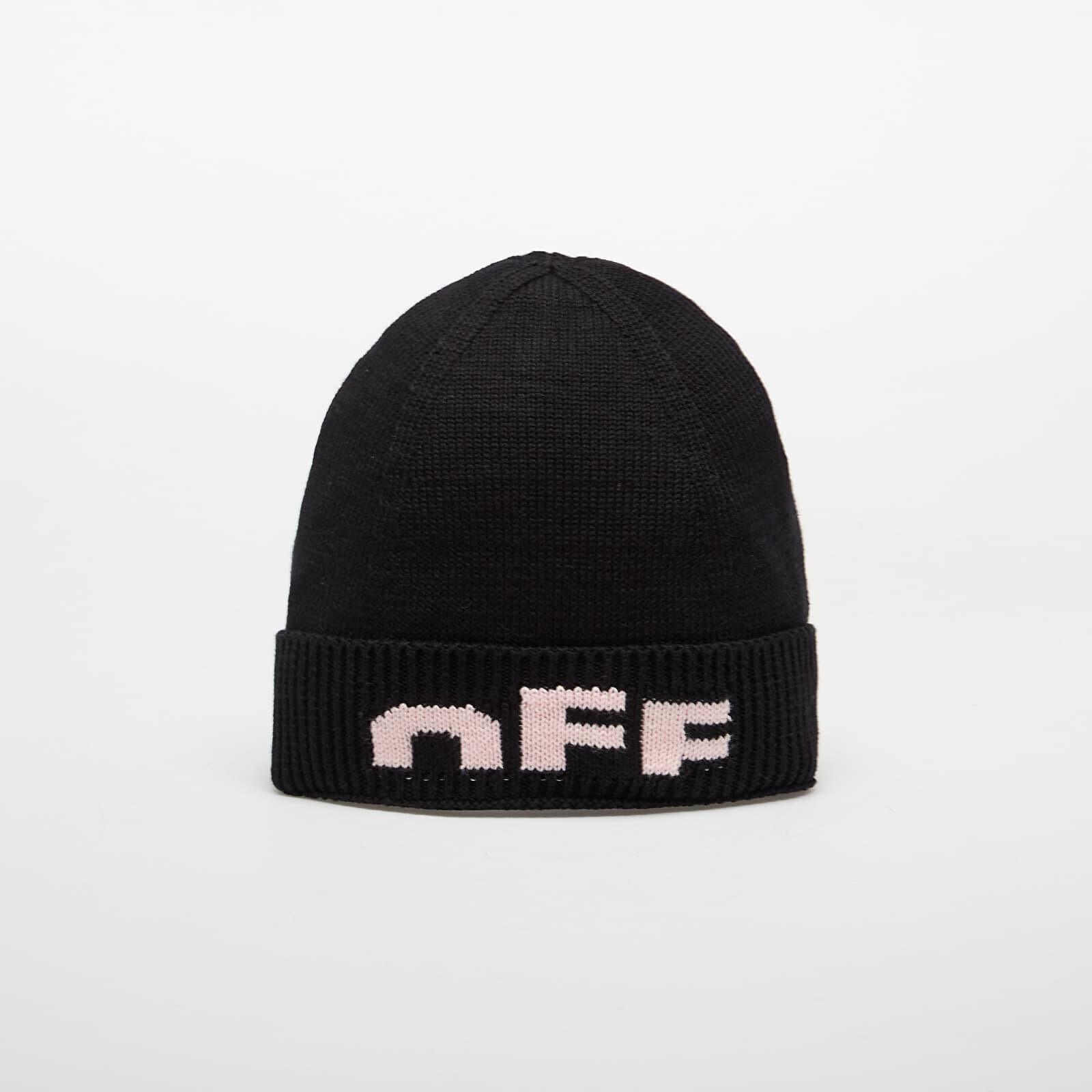 OFF-WHITE KIDS Type Logo Beanie Black/ Soft Pink II