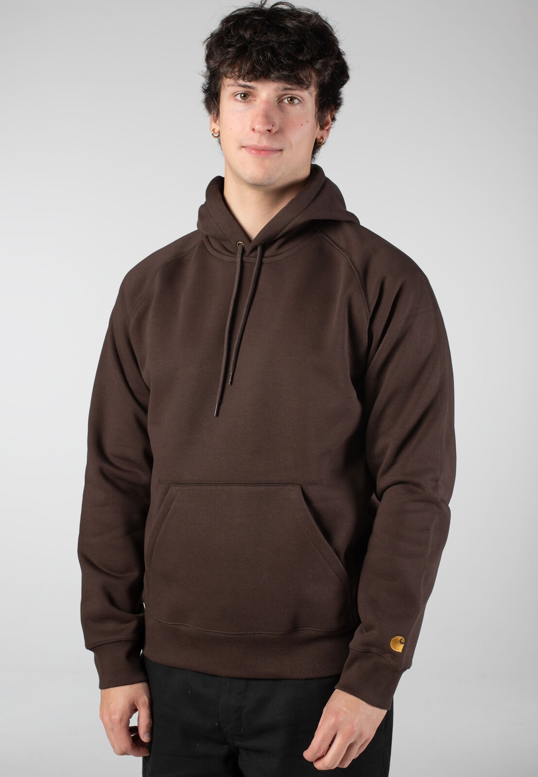 Carhartt WIP - Hooded Chase Tobacco/Gold - Hoodie - brown - L - 59% Cotton, 41% Polyester,Sweat