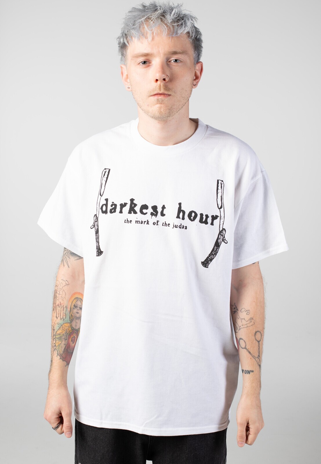 Darkest Hour - Razorblade White - T-Shirt - white - L - 100% Cotton,Jersey