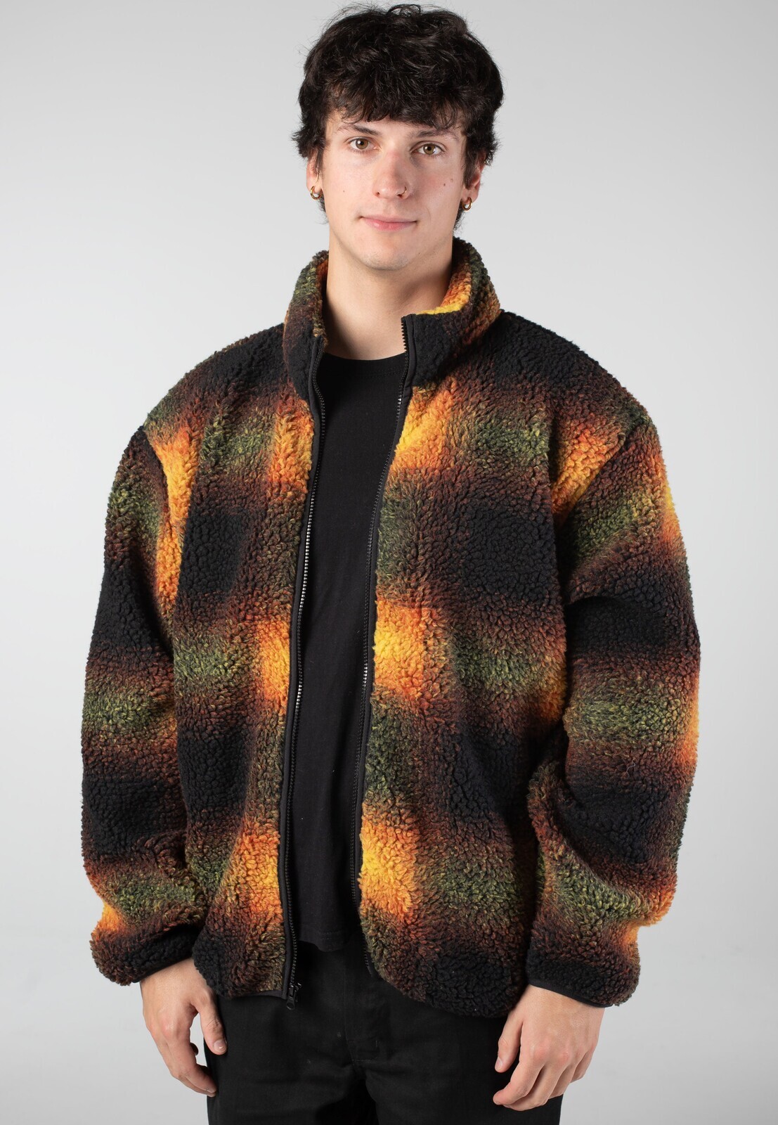 Vans - Heights Sherpa Full Zip Black/Herritage Mustard - Jacket