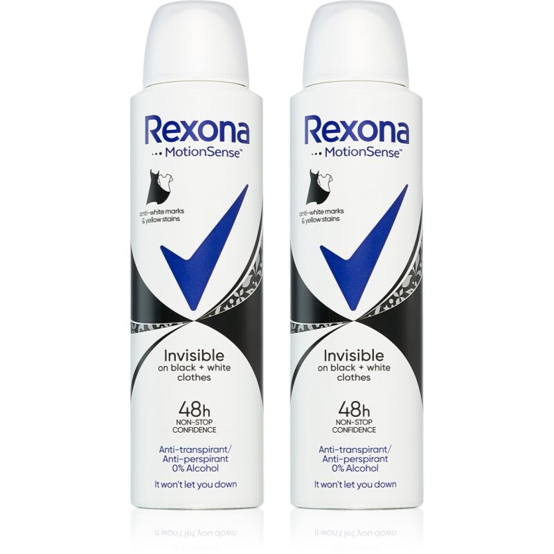 Rexona Invisible on Black + White Clothes Antiperspirant economy pack