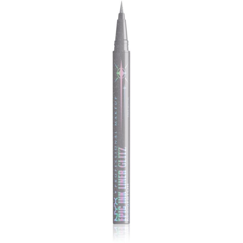 NYX Professional Makeup Bridgerton Royal Epic Ink Liner shimmer eyeliner shade 01 Glitzed In Silver 1 ml