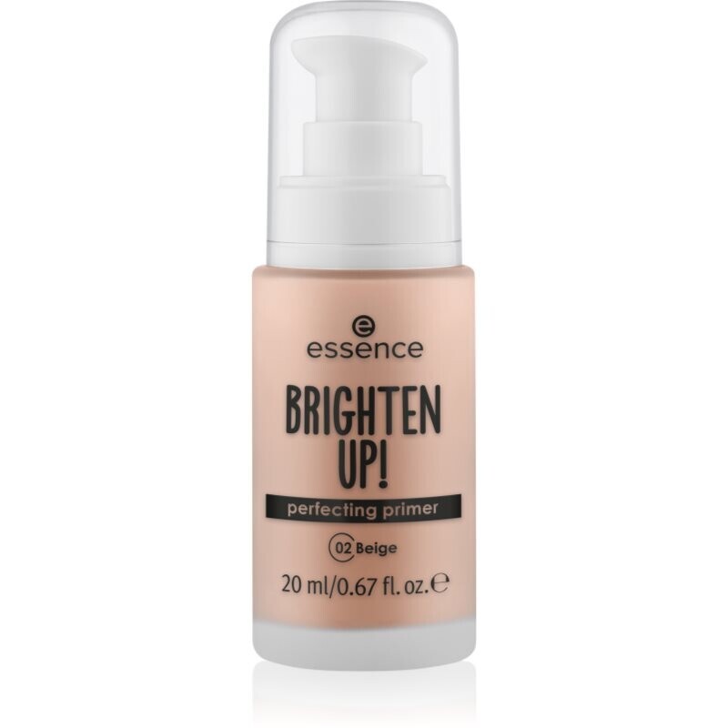 essence BRIGHTEN UP! Perfecting Primer liquid primer under makeup shade 02 Beige 20 ml