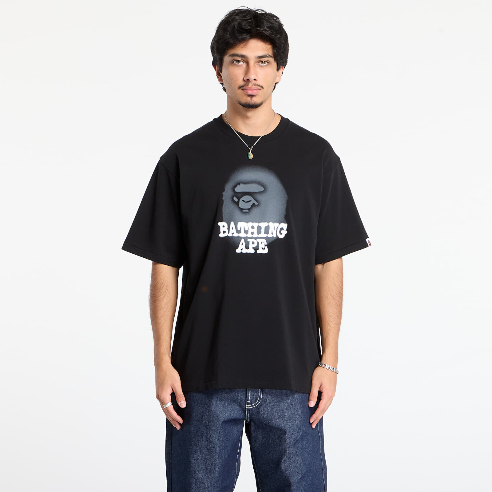 T-shirt A BATHING APE Bathing Ape Logo Relaxed Fit Tee Black M