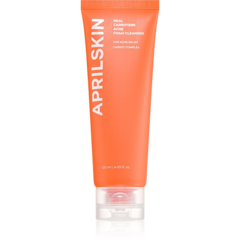 APRILSKIN Real Carrotene Acne Foam Cleanser deep-cleansing mousse for acne-prone skin 120 ml