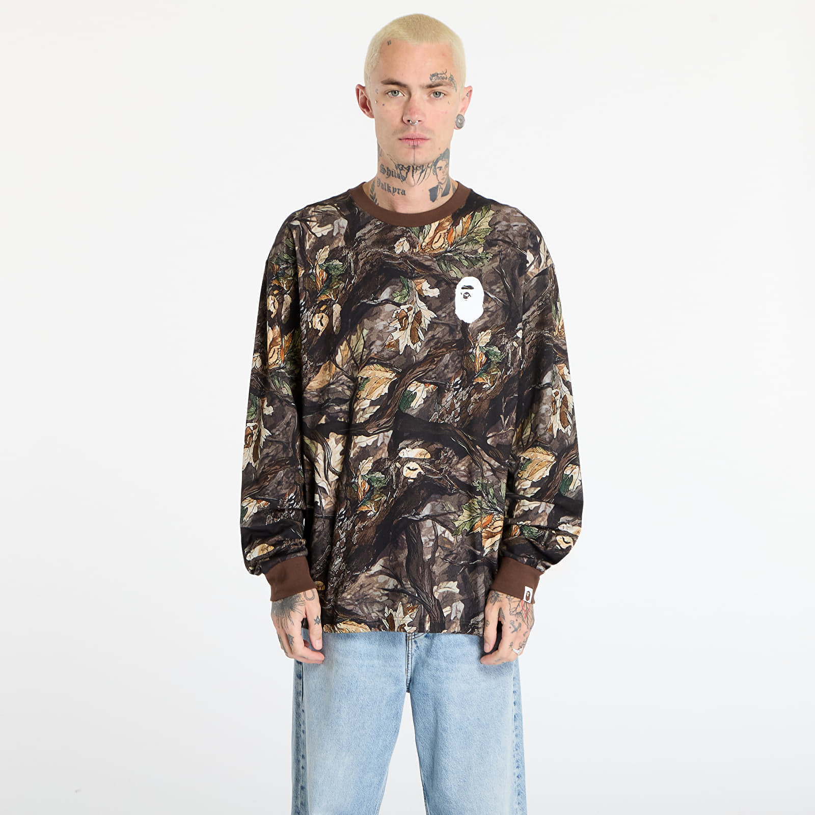 T-shirt A BATHING APE Tree Edge Camo Relaxed Fit Ls Tee UNISEX Brown L