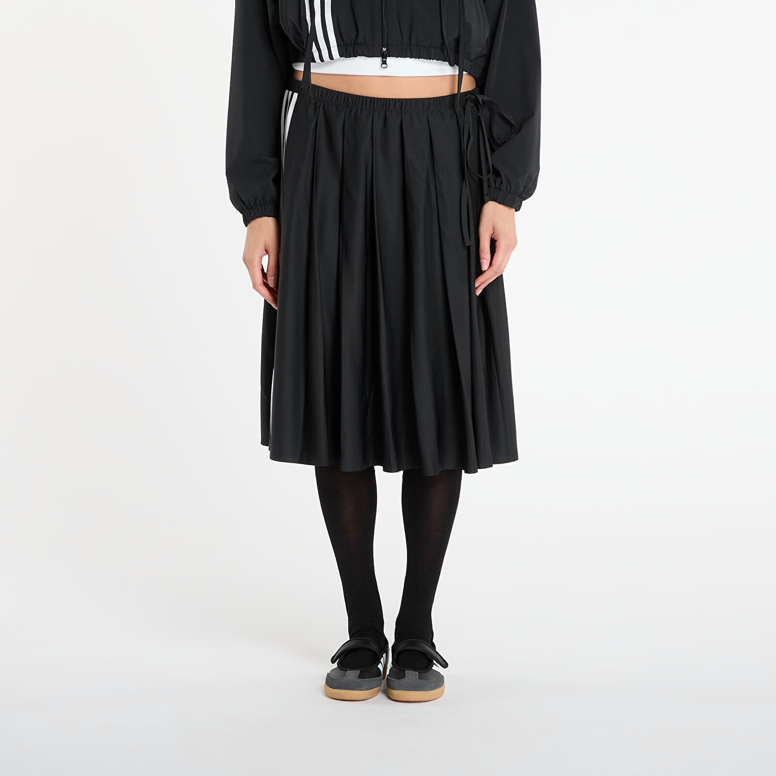 adidas Ribbon Pleated Maxi Skirt Black 6