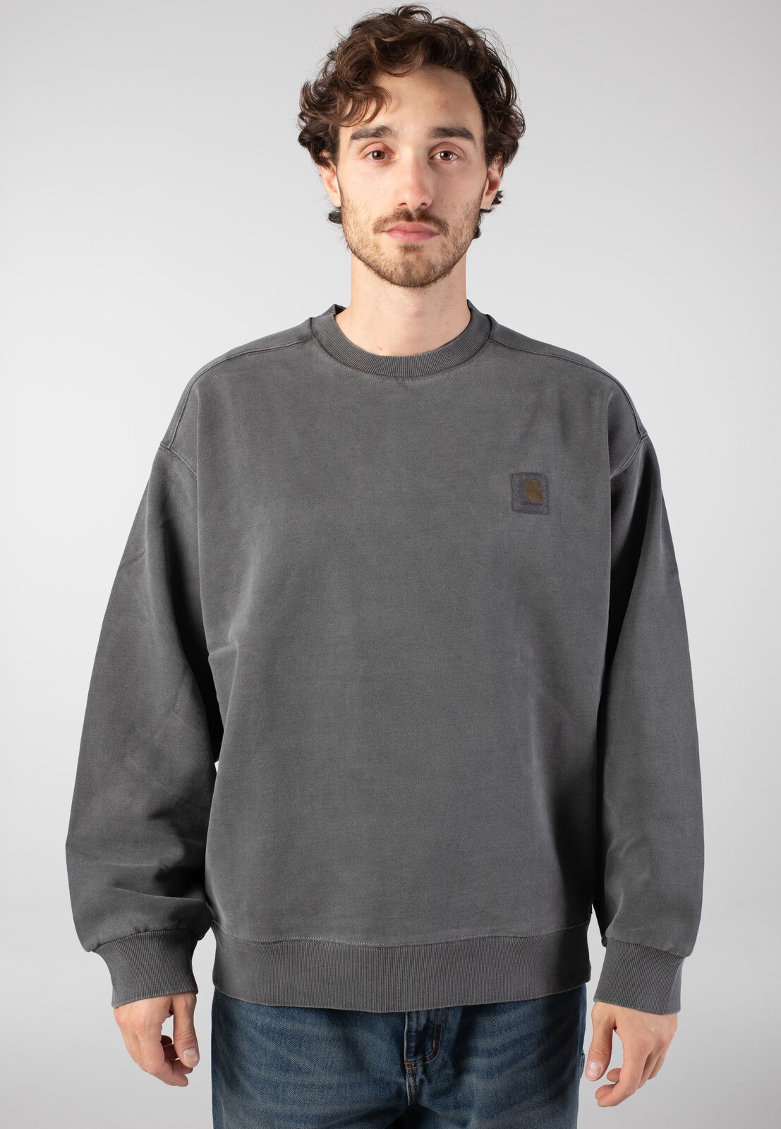 Carhartt WIP - Vista Garment Dyed Black - Sweater - grey - L - 100% Cotton,Sweat