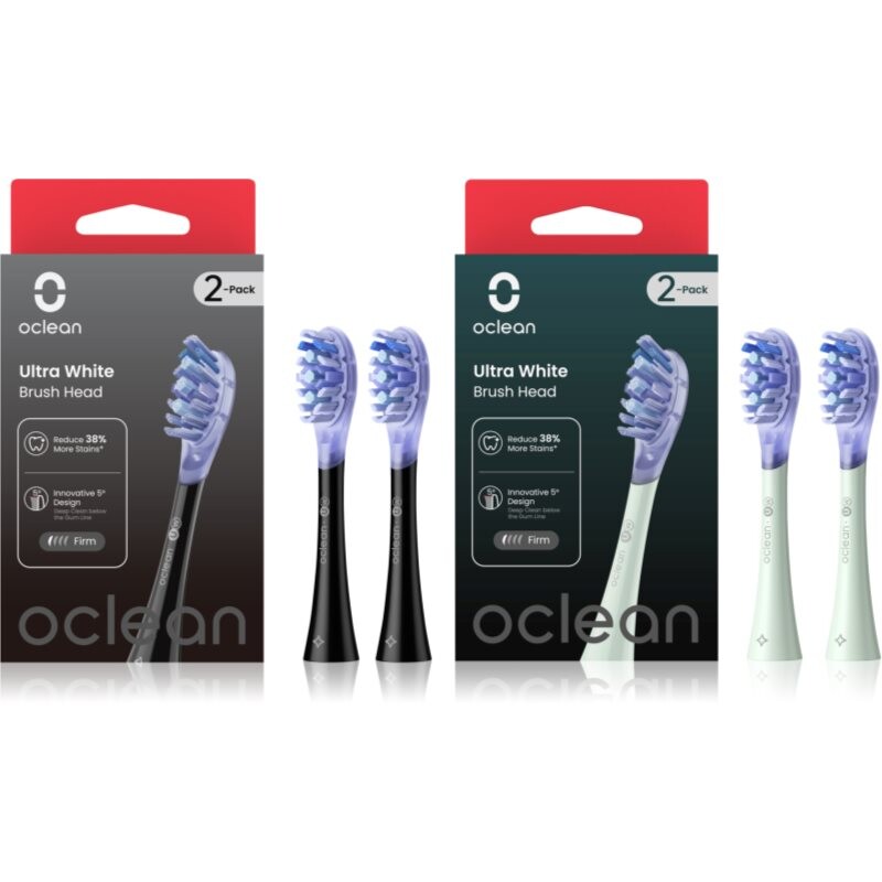 Oclean Ultra White Set toothbrush replacement heads Black & Green