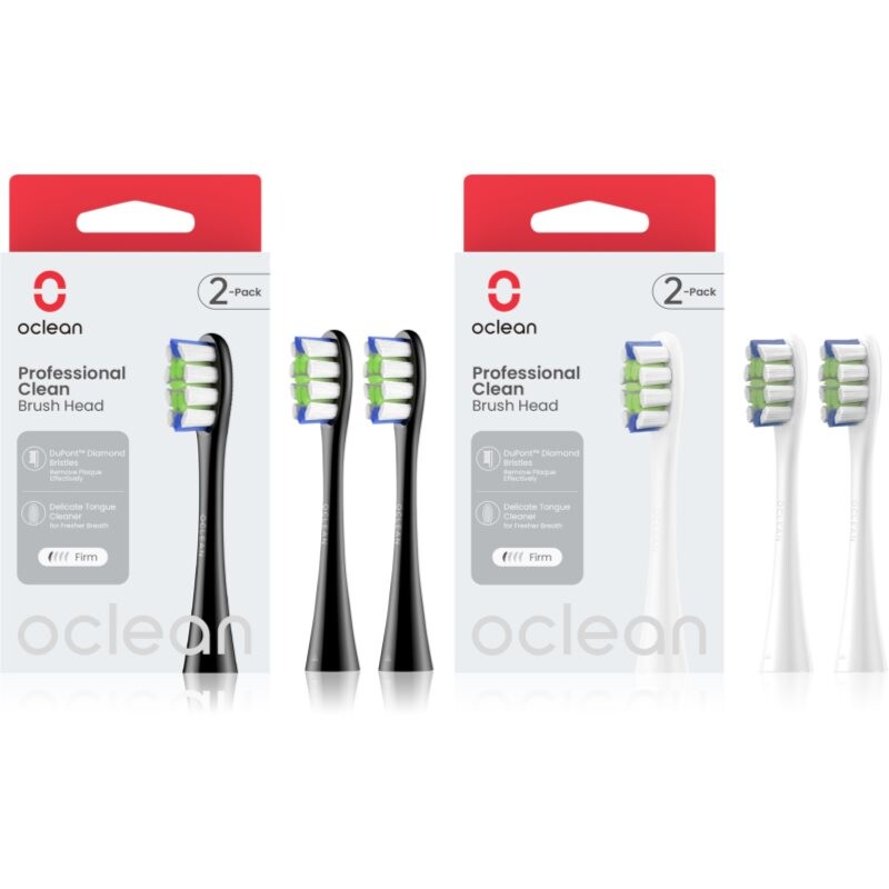 Oclean Professional Clean Set toothbrush replacement heads Black & White
