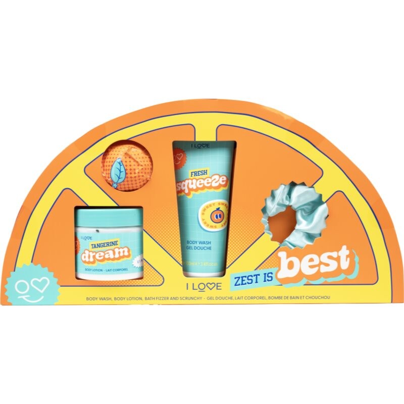 I Love Zest is Best gift set for the bath fragrance Zesty Orange