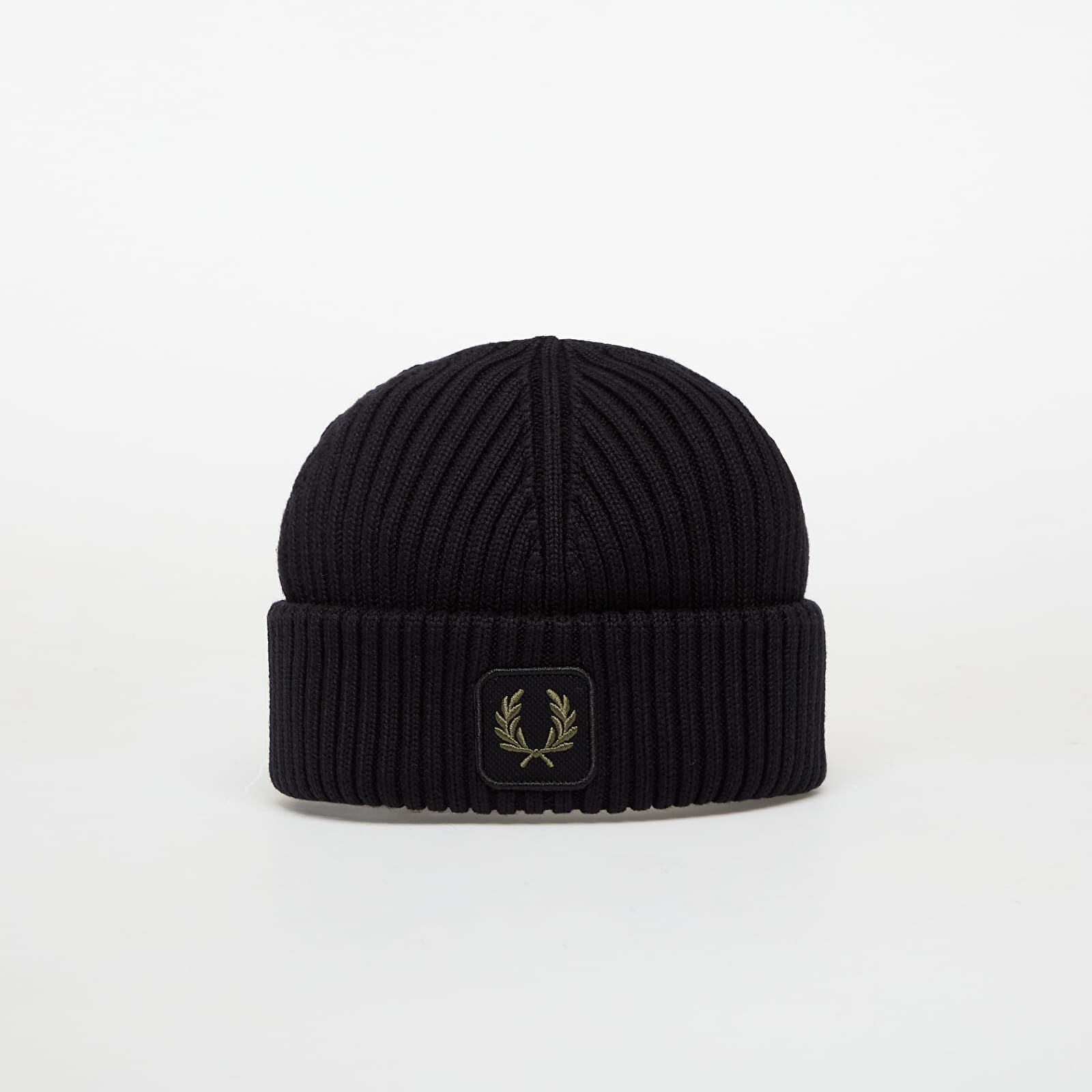FRED PERRY Cotton Ribbed Beanie Black Universal