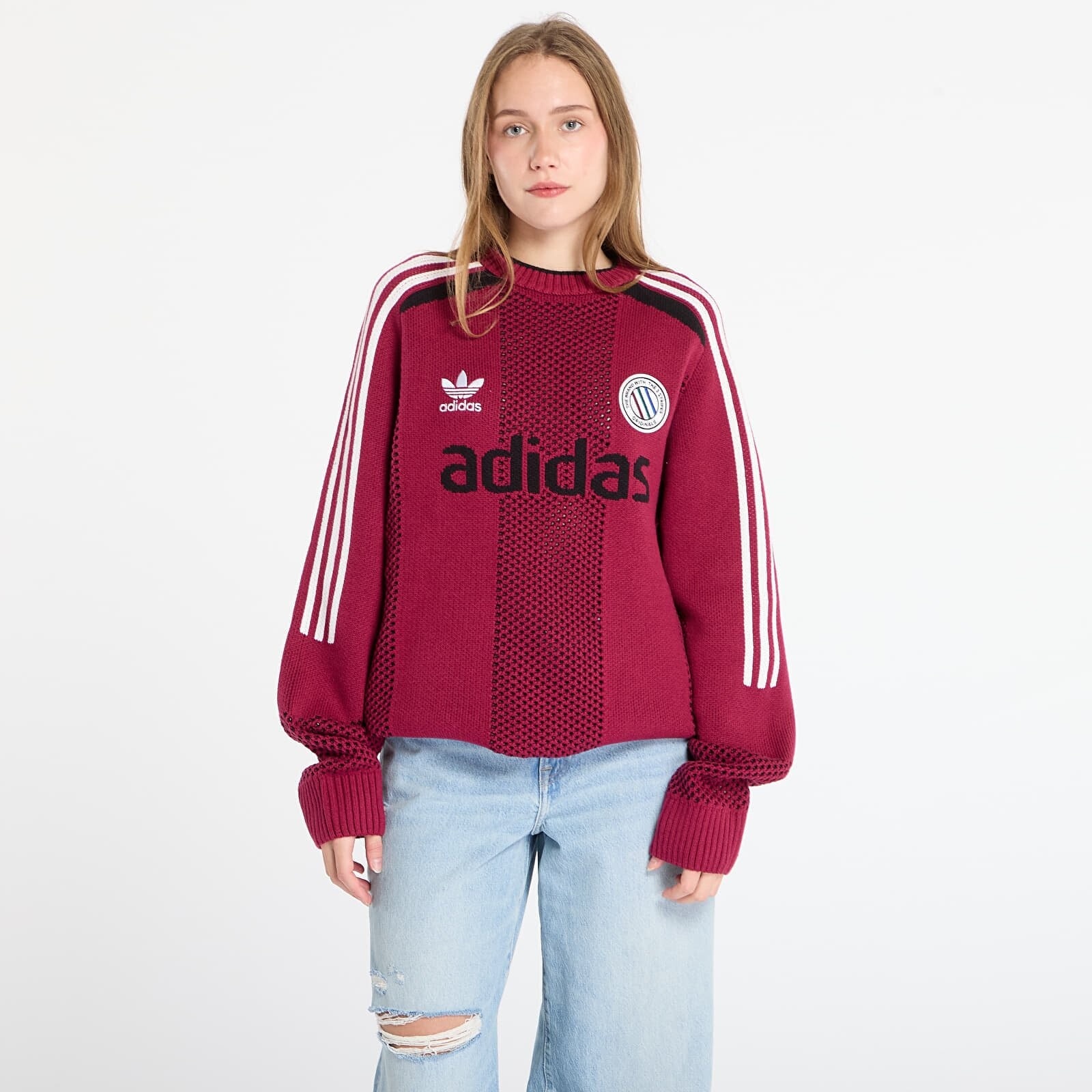 Sweater adidas Adicolor Blokecore Longsleeves Light Weight Pullover UNISEX Legacy Burgundy XL