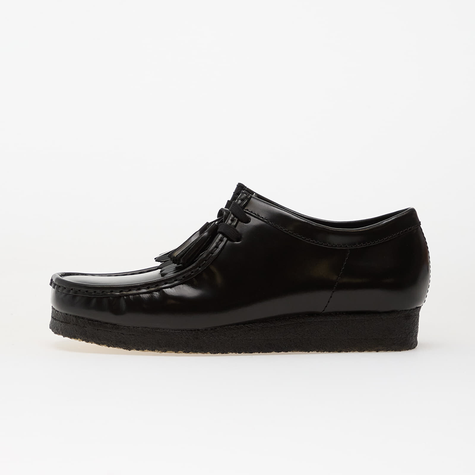 Sneakers Clarks Originals Wallabee Blk HiShine Lea UK 9.5