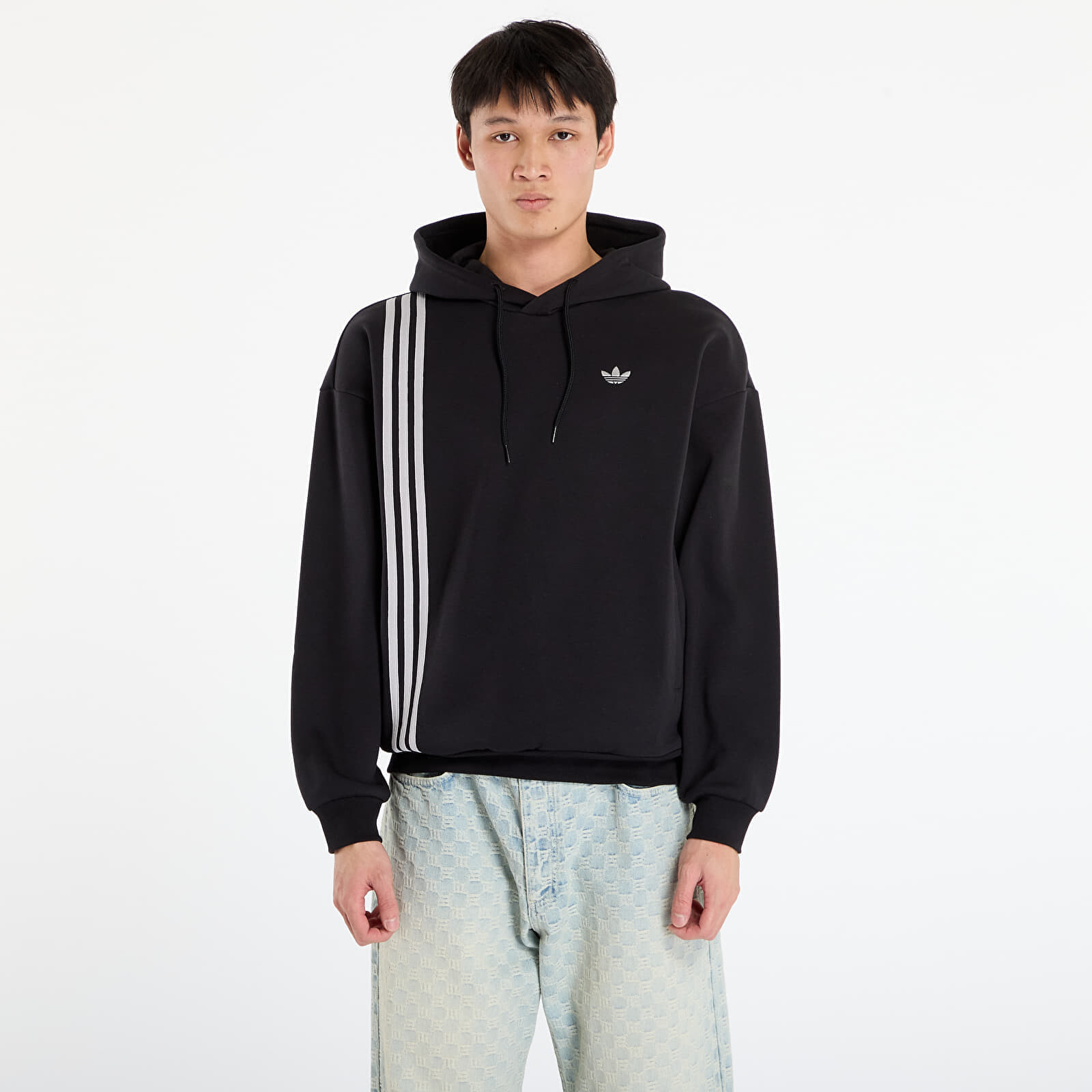 Sweatshirt adidas Front Stripes Hoodie Black L