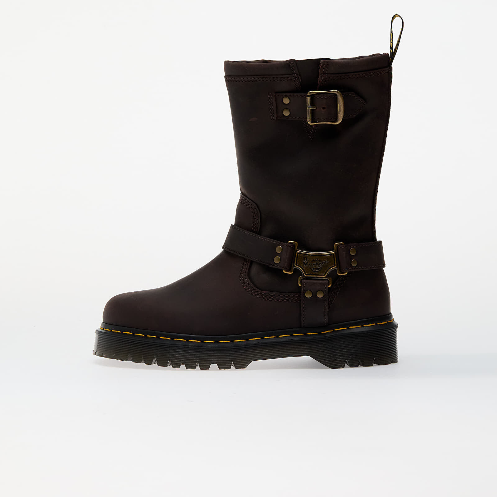 Sneakers Dr. Martens Anistone Hi Dark Brown Burnished Waxy Pull Up UK 7