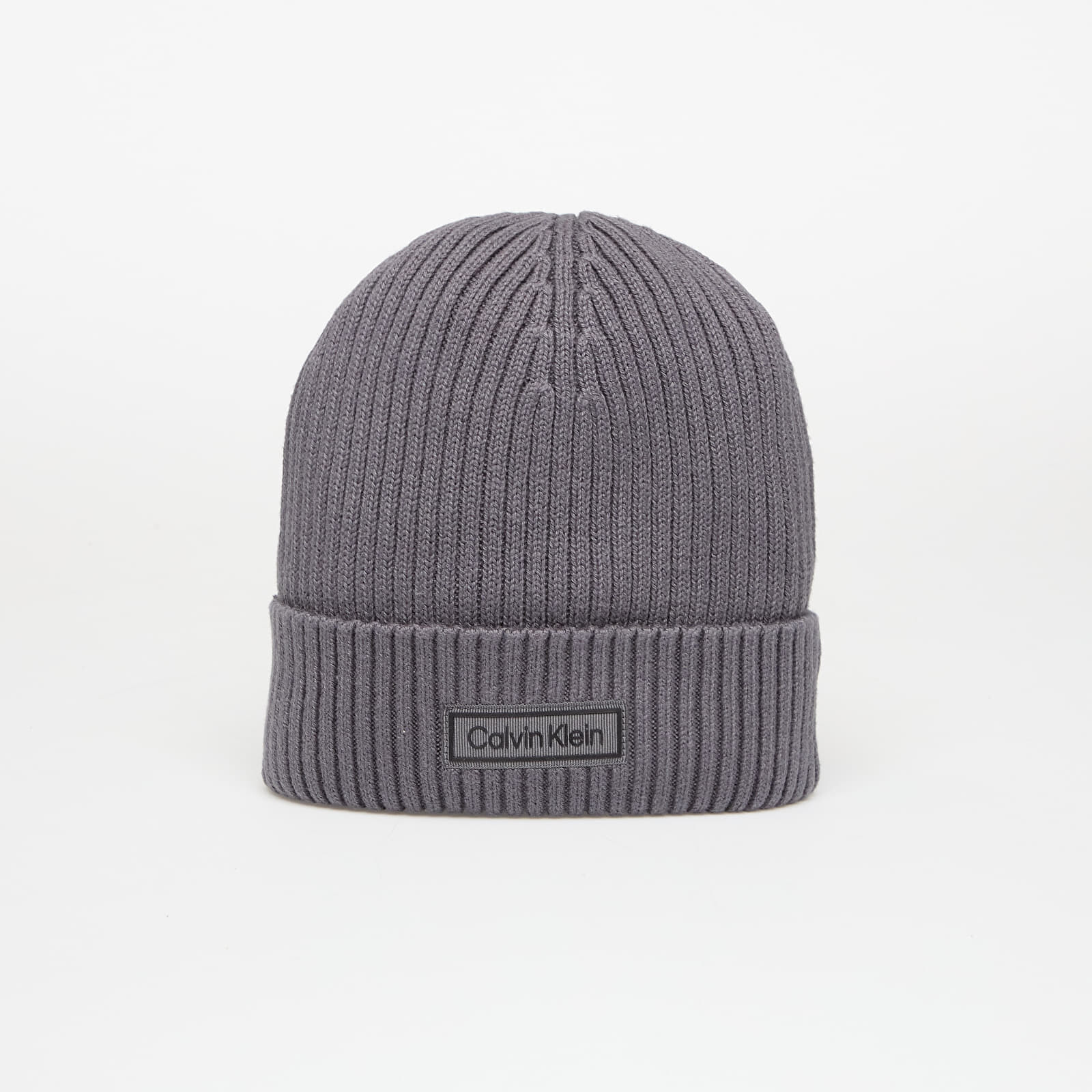 Calvin Klein Patch Chunky Rib Cot Hat Grey Universal