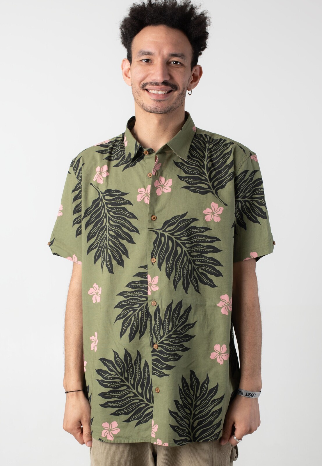 Ben Sherman - Botanical Print Olive - Shirt - green - L - 100% Cotton,Cotton