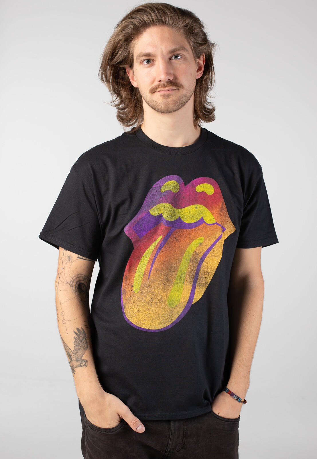 The Rolling Stones - Ghost Town Distressed Tongue - T-Shirt - black - L - 100% Cotton,Jersey
