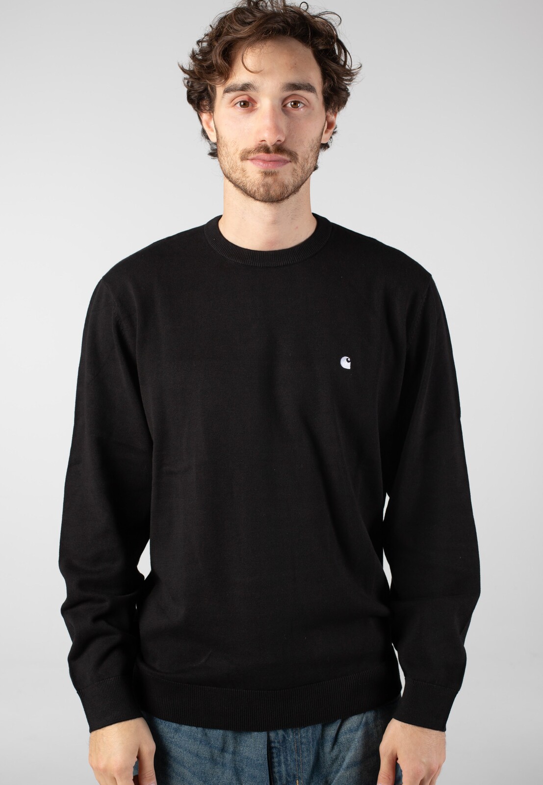 Carhartt WIP - Madison Black/White - Sweater - black - L - 100% Cotton,Sweat