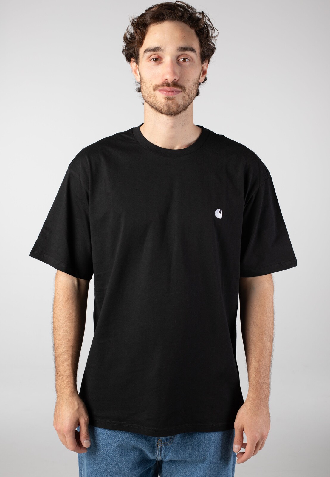 Carhartt WIP - Madison Black/White - T-Shirt - black - L - 100% Organic Cotton,Jersey