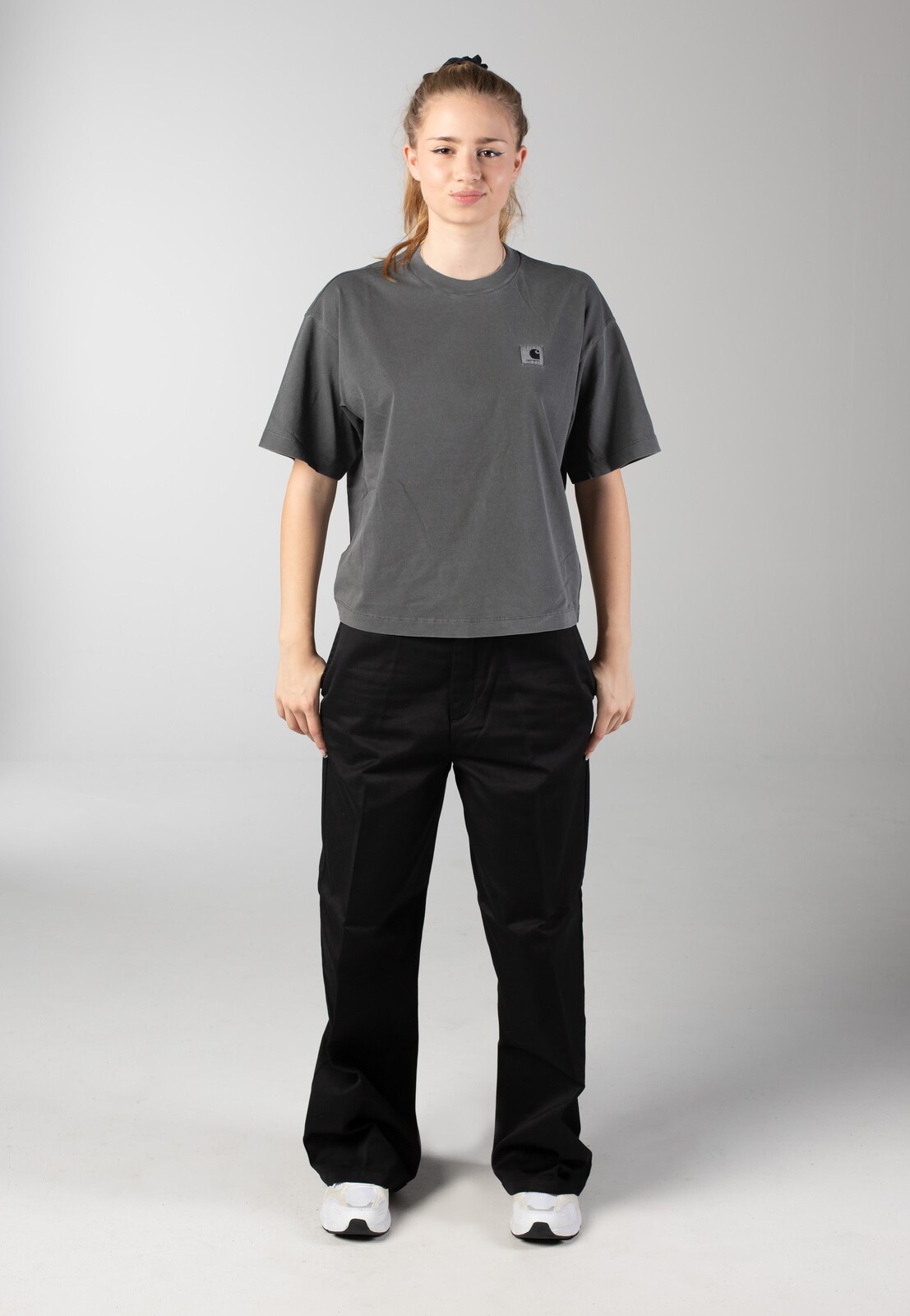 Carhartt WIP - W' Omak Rinsed Black - Pants - black - W27 - 65% Polyester, 35% Cotton,Cotton