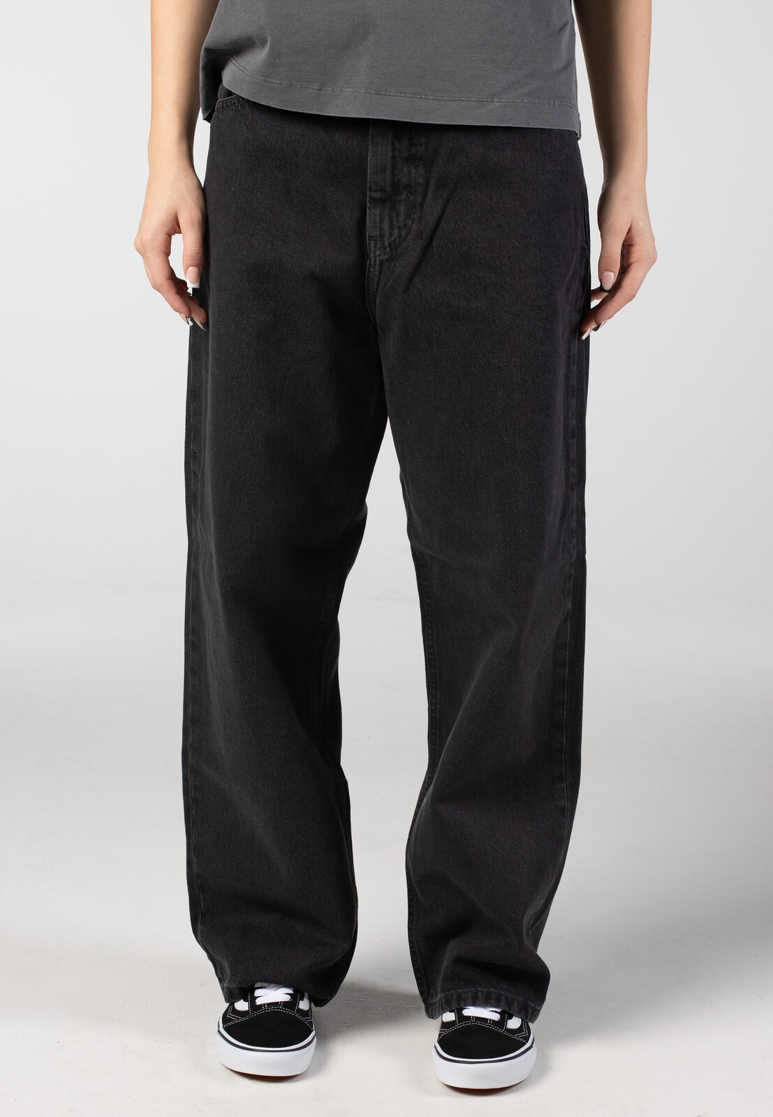 Carhartt WIP - W' Brandon Stone Washed Black - Pants - black - S - 100% Cotton,Cotton