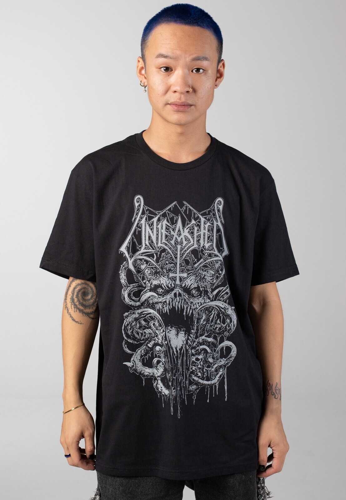 Unleashed - Dragon - T-Shirt - black - L - 100% Cotton,Jersey