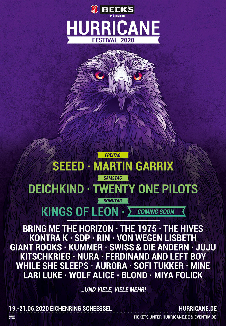 Hurricane Festival - 19./20./21.06.2020 Scheessel - Ticket